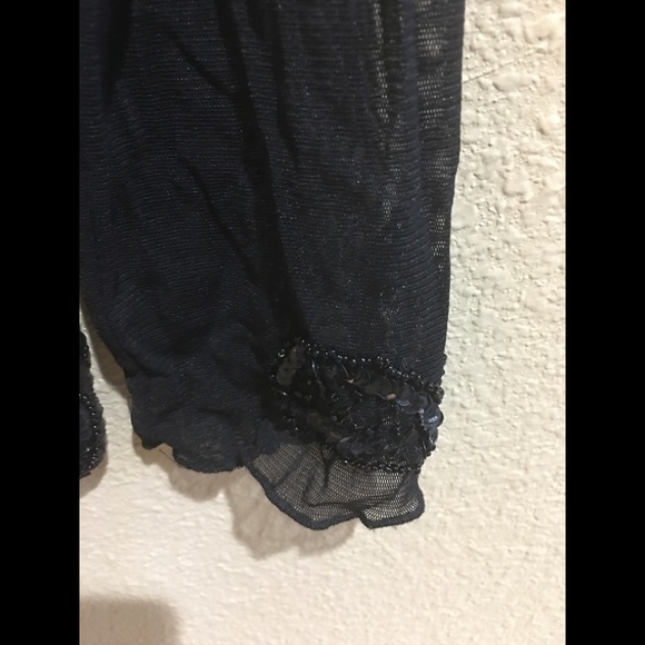 Handmade black soirée blouse from Egypt - Picture 7 of 8